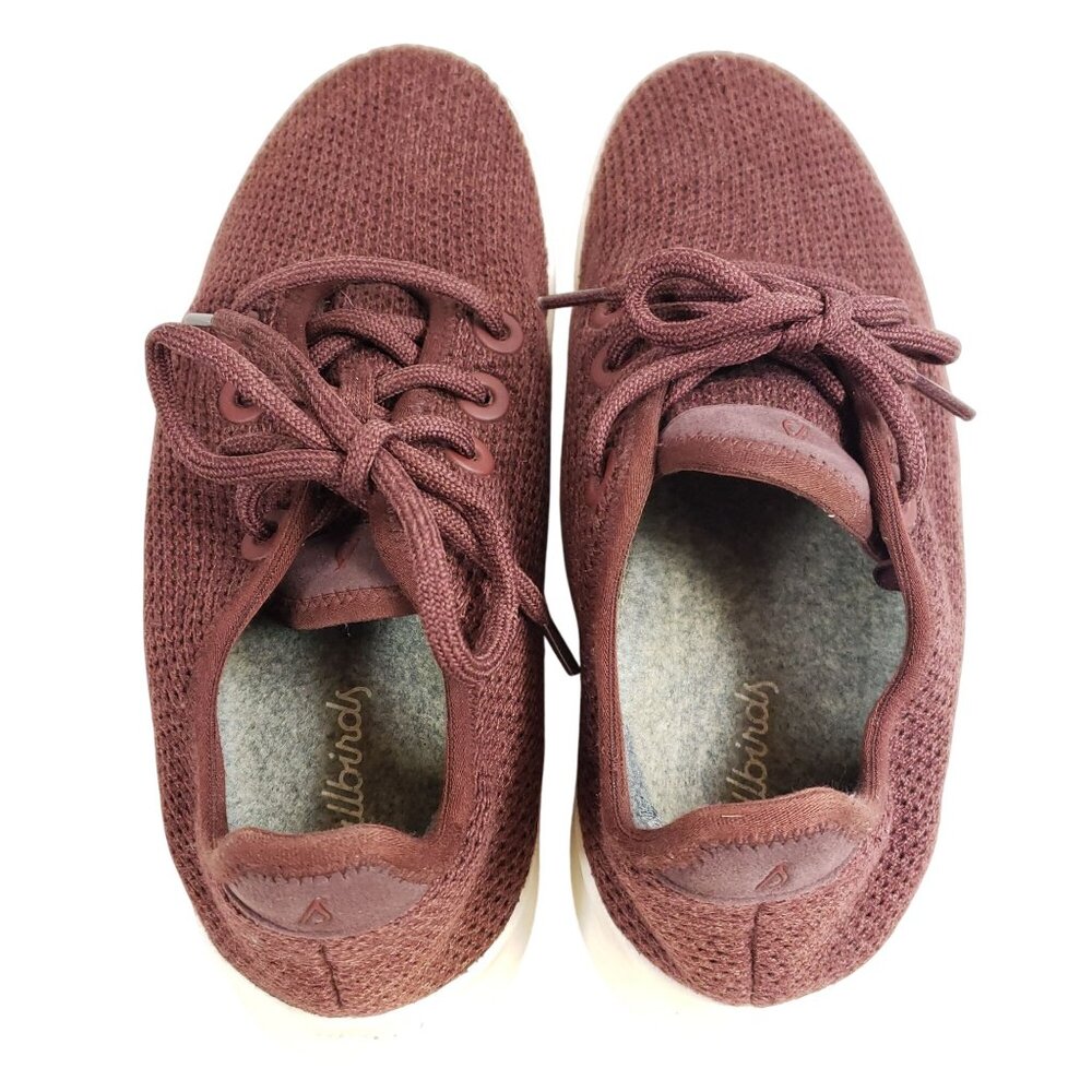 Allbirds Womens Size 8 Tree Runners Sneakers Burgundy Mesh Lightweight - Picture 7 of 9